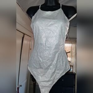 Le Lis Shimmering Silver Tank Top